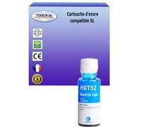 Bouteille d'encre compatible avec HP Smart Tank 610, 615, 617, 618 remplace HP GT52- Cyan - 70ml -