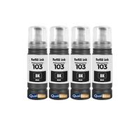Bouteille d'encre compatible pour Epson C13T00S14A 103 E103B Noir Pack 4 x 70 ml 18000 pages