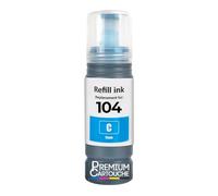 Bouteille d'encre E104C C13T00P240 104 Compatible pour Epson EcoTank ET-2710 ET-2720 ET-2810 ET-4800 Cyan 70 ML 4500 Pages
