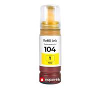 Bouteille d'encre E104Y C13T00P440 104 Compatible pour Epson EcoTank ET-2710 ET-2720 ET-2810 ET-4800 Jaune 70 ML 4500 Pages