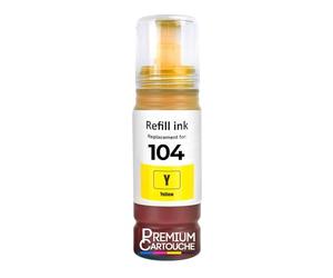 Bouteille d'encre E104Y C13T00P440 104 Compatible pour Epson EcoTank ET-2710 ET-2720 ET-2810 ET-4800 Jaune 70 ML 4500 Pages
