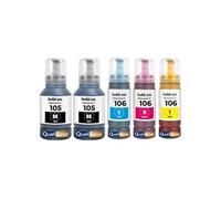 Bouteille d'encre Générique 105 106 - Pack de 5 Multicolore - Compatible Epson EcoTank - 34000 pages