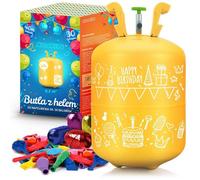 Bouteille d'hélium jetable - JANSHOP - 0,20 m3 - 30 ballons inclus - 40 m de ruban - Ballons 23 cm - Normes EN71, CE