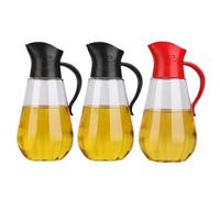 Bouteille d'huile Anti-chute ouverture et fermeture automatique bouteille d'huile acrylique ménage Anti-fuite huile Non suspendue Sauce soja ensemble de bouteilles de vinaigre ( Size : 2 black 1 red t