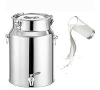 Bouteille d'huile en acier inoxydable avec robinet | Pot à lait durable avec couvercle | Récipient à lait en acier inoxydable pour la cuisine et la maison