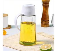 Bouteille d'huile en verre à ouverture et fermeture automatique, bouteille d'huile, réservoir d'huile, sauce aromatique, pot de vinaigre, bouteille d'assaisonnement, bouteille d'huile blanche 630 ml