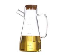 Bouteille d'huile en verre transparent 650/900 ml, flacon à condiments, distributeur d'huile d'olive, récipient à sauce de soja, récipient à sauce de cuisine (900 ml)