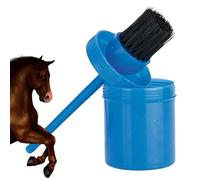 Bouteille d'huile pour sabot avec brosse | Brosse hydratante pour sabots de cheval | Bouteille d'huile avec seau | Accessoires de soins pour chevaux | Entraînement des chevaux, circuit de course
