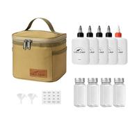 Bouteille d'huile réglable - Bouteille d'assaisonnement granulaire, ensemble d'assaisonnement portable pour le camping | Ensemble de bouteilles portables pour assaisonnement, distributeur de