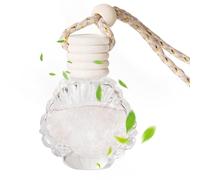 Bouteille Diffuseur De Voiture Rechargeable - Pendentif En Verre Transparent, Conteneur D'arôme Suspendu 14 Ml, Ornement De Style Coquille | Porte De Parfum Vide Pour La Décoration De
