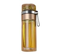 Bouteille D'infuseur De Thé, Bouteille D'eau En Verre De 450 Ml, Gobelet à Thé à Double Paroi, Tasse D'infuseur De Thé En Verre, Tasse De Voyage Portable, Bouteilles De Diffuseur(Doré)