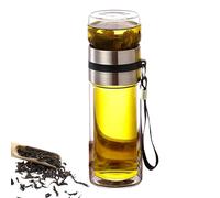Bouteille d'infuseur de thé en verre - isolation thermique à double paroi, tasse de voyage à l'épreuve | Système de brassage à thé à feuilles en vrac, conception de séparation d'eau portable, Home Off