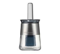 Bouteille distributrice d'huile de 270ML, avec brosse en Silicone, contrôle de l'huile, récipient d'huile en verre sain pour la cuisine, barbecue-Bleu