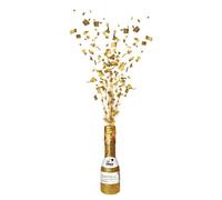 Bouteille dorée canon à confettis 16 cm