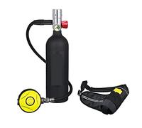 Bouteille D'oxygène De Plongée Sous-marine Capacité 1L Respirateur De Plongée Portable(Black bottle silver head)