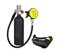 Bouteille D'oxygène De Plongée Sous-marine Capacité 1L Respirateur De Plongée Portable(Black bottle silver head)