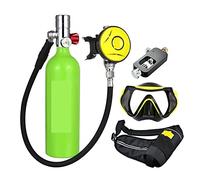 Bouteille D'oxygène De Plongée Sous-marine Capacité 1L Respirateur De Plongée Portable(Green bottle silver head)