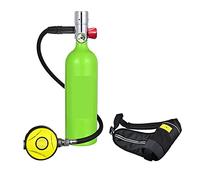 Bouteille D'oxygène De Plongée Sous-marine Capacité 1L Respirateur De Plongée Portable(Green bottle silver head)