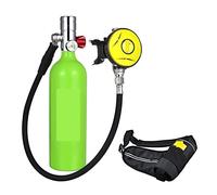 Bouteille D'oxygène De Plongée Sous-marine Capacité 1L Respirateur De Plongée Portable(Green bottle silver head)