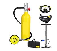 Bouteille D'oxygène De Plongée Sous-marine Capacité 1L Respirateur De Plongée Portable(Yellow bottle silver head)
