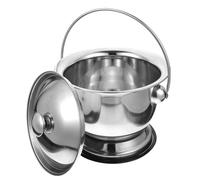 Bouteille d'urine,Urinoir pour hommes Pot de chambre, seau à urine en acier inoxydable avec couvercle et poignée, urinoir portable for chambre à coucher, bassin de lit en métal, crachoir
