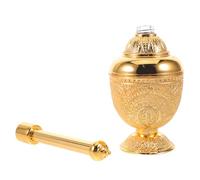 Bouteille Eau Bénite Religieuse en Verre, Motif Rose Doré, Rechargeable | Alliage de Zinc, Format Compact Portable, pour Huile Essentielle et Parfum, Usage Autel et Fêtes