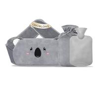Bouteille Eau Chaude 3 en 1, 130 cm Grande Bouillotte avec Housse Peluche et Ceinture pour Soulage Règles Douloureuse et Maux de Ventre Idéal pour Hivers Fournir Chaleur (Koala - Gris)