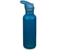 Klean Kanteen 1011194 Classic Narrow (Flip Sport) Gourde de vélo avec bouchon en acier inoxydable de couleur bleue avec un volume de 800 ml