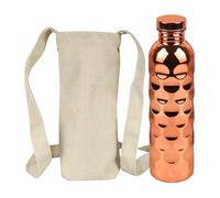 Bouteille en cuivre avec couvercle - Gobelet ayurvédique | Bouteille d'eau potable de voyage de 950 ml pour adultes, hommes, femmes, intérieur, extérieur, voyage, camping, pique-nique