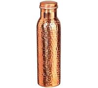Bouteille en cuivre pur 950 ml, sans joint et anti-fuite, pour le voyage, avec avantages pour la santé ayurvédique, design martelé, bouteille métallique réutilisable et écologique pour la maison, le