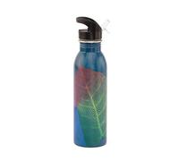 Bouteille en INOX bodhi, 700 ML, avec Impression colorée, légère et Robuste, livré avec Bouchon à Mousqueton et Bouchon Sport, Durable et écologique (Bodhi Leaves, pétrole)