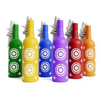 Bouteille en Plastique Cible avec 6 Couleurs, cibles suspendues pour Fusil Airsoft, Pistolet Airsoft, Carabine à air, Carabine à Ressort, Fronde, cibles de tir, cibles d’entraînement au tir