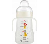 Bouteille en plastique MAM Trainer avec poignées, animaux domestiques, 220 ml, crème