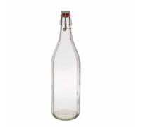 Bouteille en verre 1.000 ml 'Bravo' #, à dix pans, ouverture : fermeture à bascule
