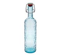 Bouteille en verre 1.000 ml 'Oriente', bleu azur, ouverture : bouchon à levier