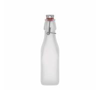 Bouteille en verre 250 ml 'Swing, carrée, blanche, ouverture : fermeture à levier'