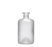 Bouteille en verre 500 ml apothicaire, givrée, ouverture : bouchon en liège