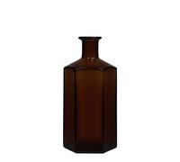 Bouteille en verre 500 ml Apothicaire 'Jimmy', hexagonale, brune, ouverture : bouchon en liège