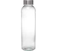 Bouteille en verre 500 ml - Bouteille avec bouchon rotatif en acier inoxydable, 22 x 6,5 cm