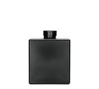 Bouteille en verre 500 ml « Cube », carrée, noire, ouverture : bouchon en liège