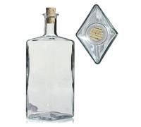 Bouteille en verre 500 ml « Riva », en forme de losange, ouverture : bouchon en liège