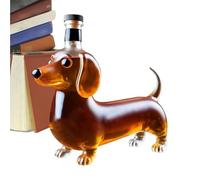 Bouteille en verre à whisky - Présentoir à alcool effervescent | Figurine d'étagère en forme de teckel vide | Statue d'animaux de collection décorative pour salle à manger, mariage, barr Housewarm