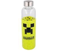 Bouteille en verre avec couvercle en silicone Educa Borras Minecraft Jaune 585 ml