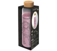 Bouteille en verre avec couvercle en silicone fille Stor Gorjuss Noir 585 ml