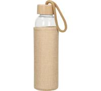 Bouteille en verre avec housse "Natural" Bouteille d'eau avec couvercle en bambou - la bouteille hygiénique et écologique pour les voyages 0,5 l transparent - Transparent