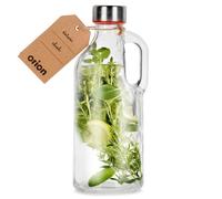Bouteille en verre avec poignée - ORION - 550 ml - 20,5 cm hauteur - 7,5 cm diamètre - Transparente - Bouchon métal