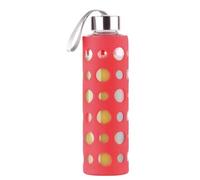 : Bouteille en verre borosilicate 550 ml - Avec housse silicone Rouge
