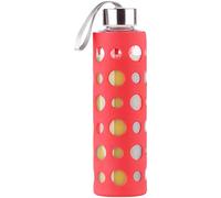 Bouteille en verre borosilicate 550 ml - Avec housse silicone Rouge [Pearl]