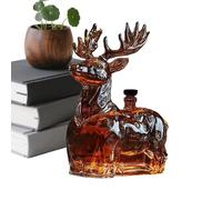 Bouteille En Verre De Whisky Cerf - Verre Transparent De 120 Ml, Carafe À Alcool, Support À Liqueur Amusant, Récipient Élégant Inspiré Du Cerf | Accueil Bar Bureau Fête D'anniversaire Bourbon Brandy V