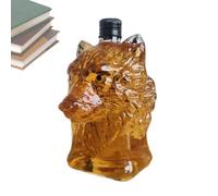 Bouteille En Verre De Whisky Loup Vintage - Tasse Gravée, Verres À Whisky, Écusson D'animal Sculpté, Récipient À Boisson, Vitrine De Style Artistique | Idéal Pour Comptoir De Cuisine, Bureau, Configur